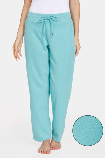 Buy Zivame Polar Fleece Knit Poly Loungewear Pants - Agate Green